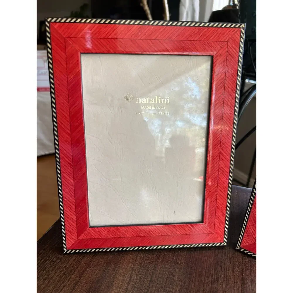 2 Natalini Tabletop Picture / Photo Frame Inlay Wood for 4x6” photo  NEW
